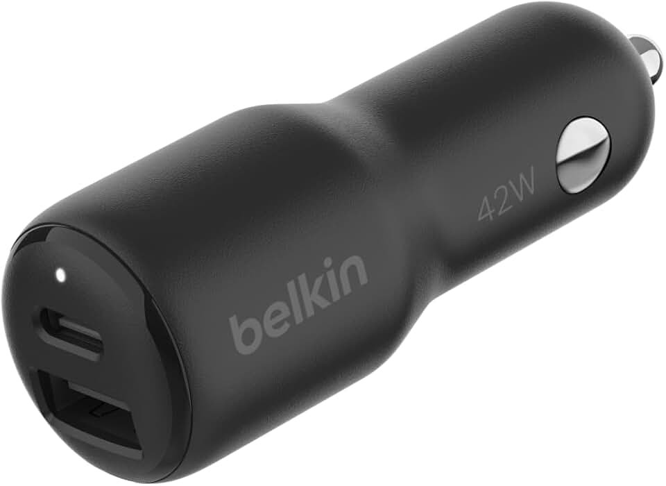 Belkin BoostCharge 42W Dual USB‑C/USB‑A Autolader