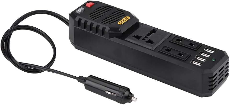 Klanata 200W Auto-omvormer 12V naar 220V met 4 USB-poorten