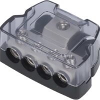 4-weg Stroomdistributieblok voor Auto-Audio – Versterkerzekeringhouder & Aardverdeler