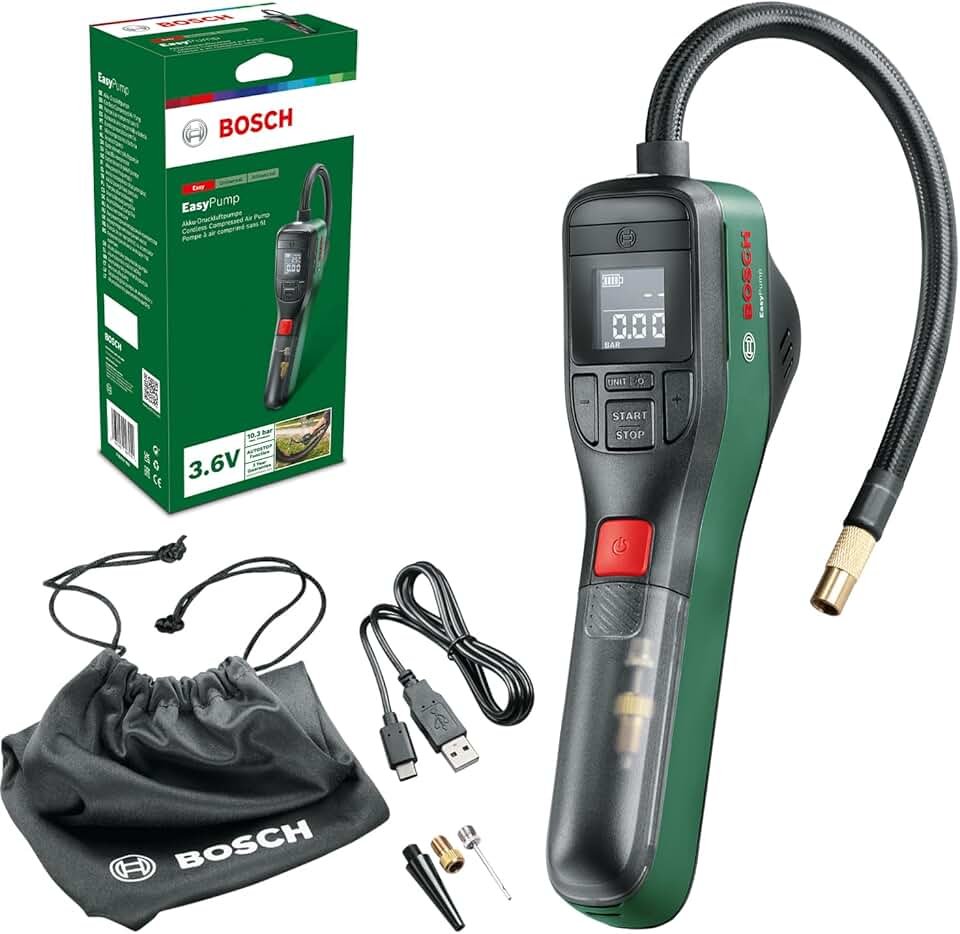 Bosch EasyPump Elektrische Fietspomp & Mini Compressor (3,6V)