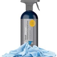 detailmate Car Interior Cleaning Set: Koch Chemie Refresh Cockpit Care 0.5 L + Multi Interior Cleaner 0.75 L + Speed Glass Cleaner 0.75 L - Application Sponge - Rubber Brush - Microfibre Cloth