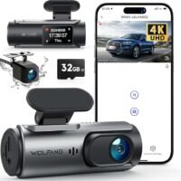 WOLFANG Dashcam Auto Voor & Achter 4K WiFi